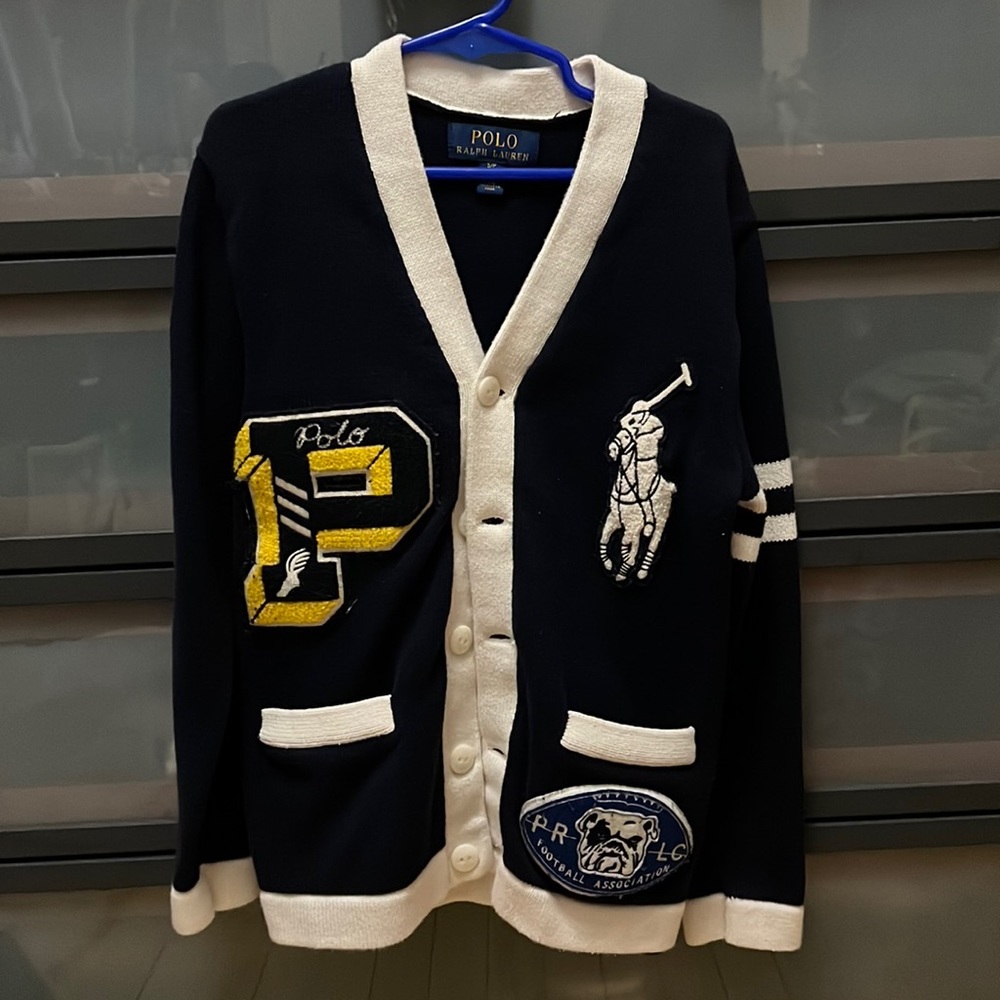 Boys Varsity cardigan size (sm 8) dark blue